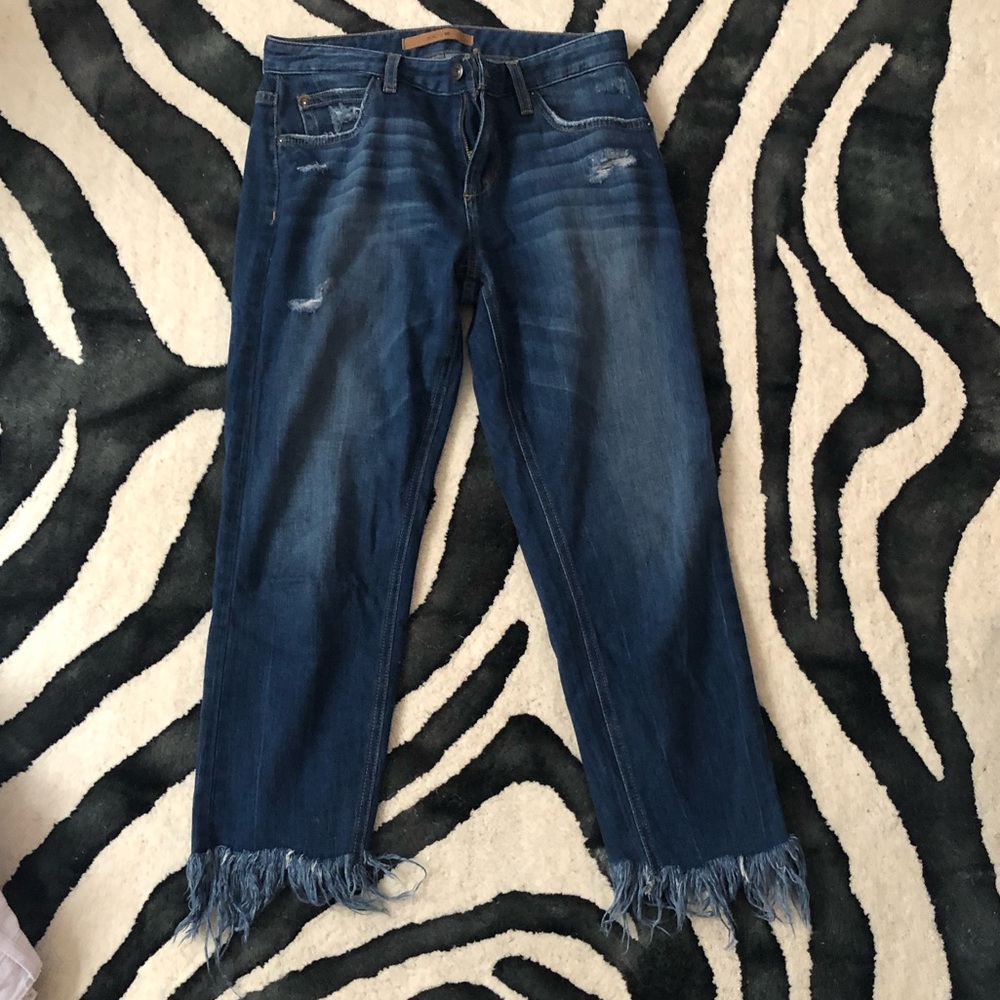 Joe’s Jeans ex lover boyfriend crop fringe size 26